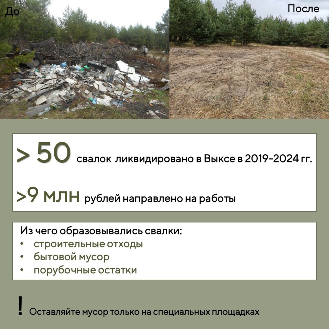 За пять лет в Выксе выделено около 9,4 млн рублей на ликвидацию свалок